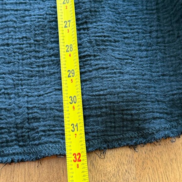 Aerie AE Gauze‎ Cotton Shirt Black SZ Medium Oversized Frayed Edges Long Sleeve - Picture 6 of 11